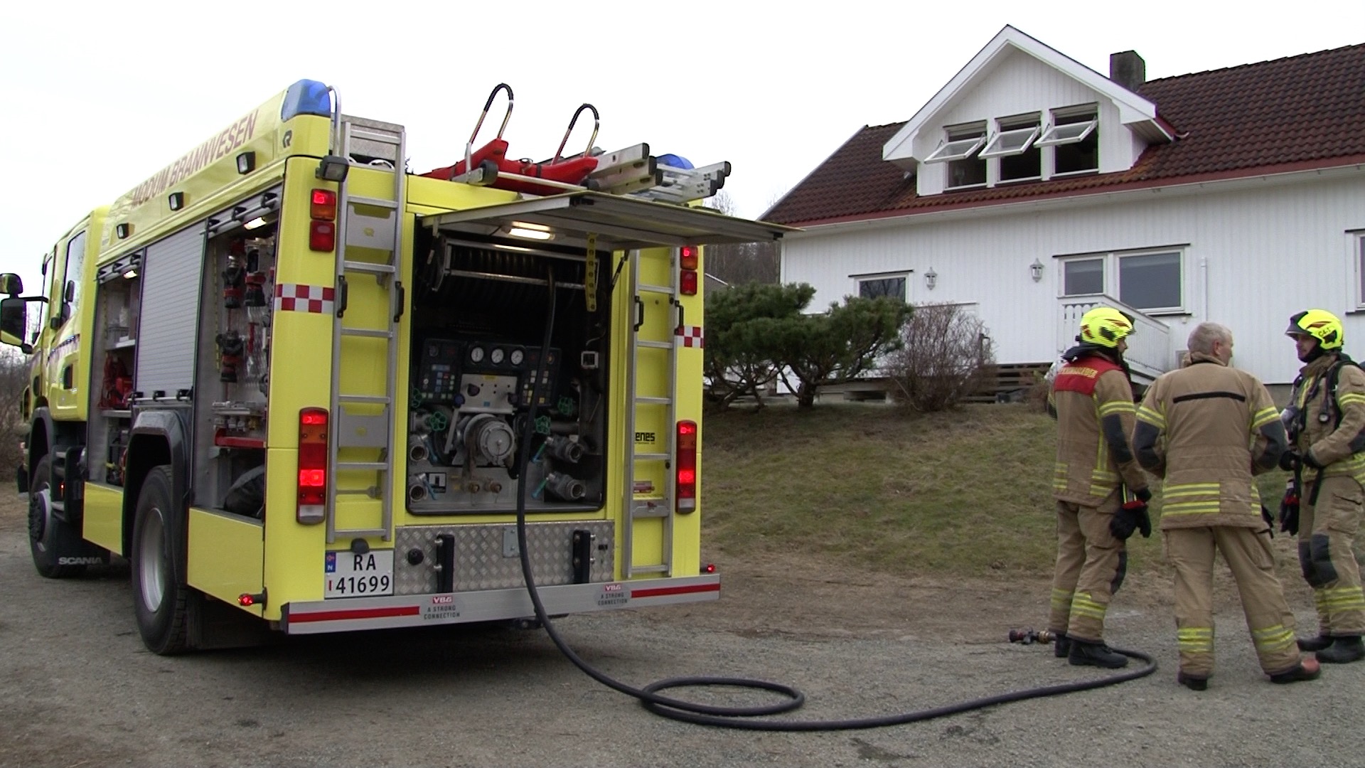 Branntilløp i enebolig på Øst-Modum