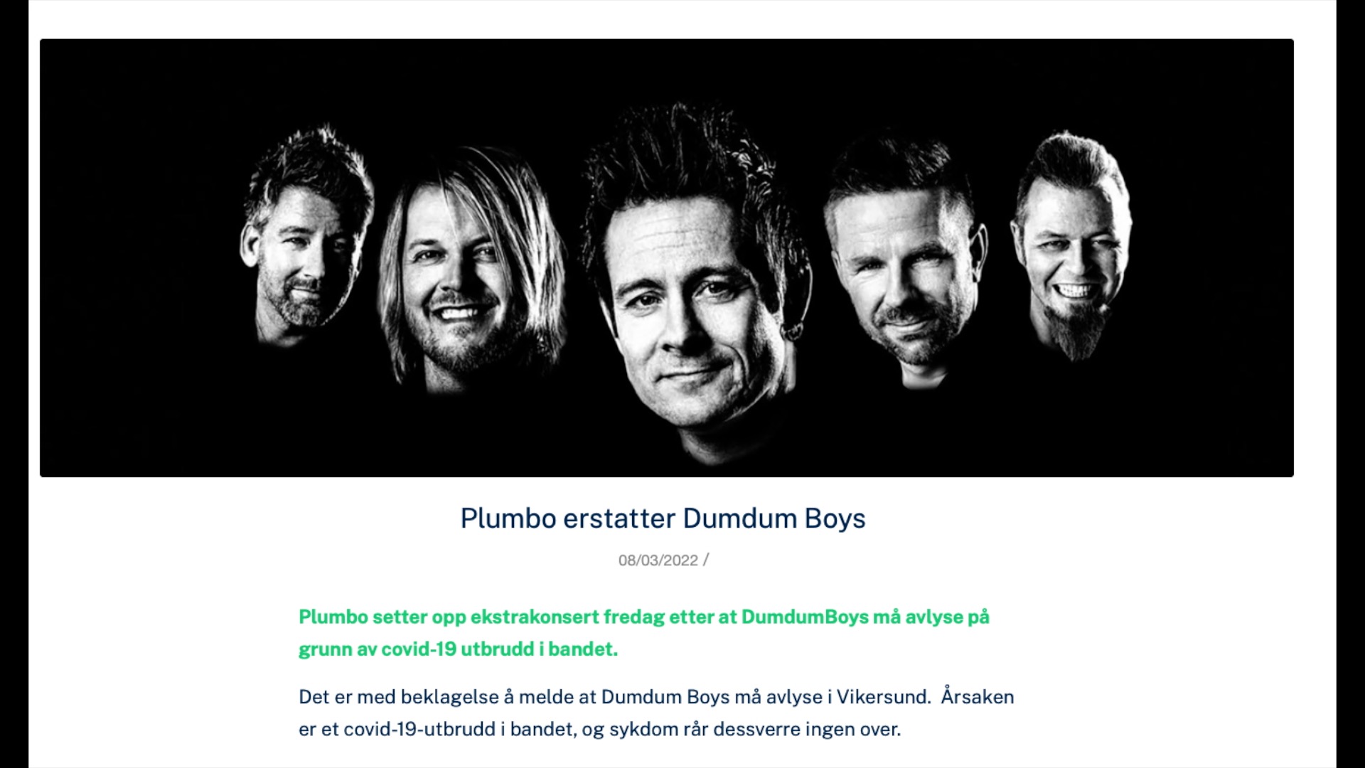 Dumdum boys avlyser i Vikersund